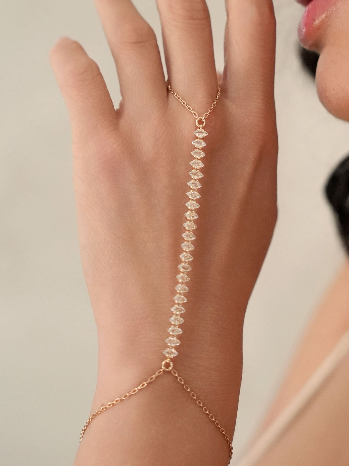 Stars Align Hand Chain - Clear Crystal with 18k Gold Plating | Ettika
