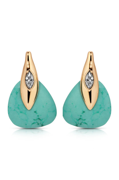 Turquoise Solstice Earrings - Turquoise with 18k Gold Plating | Ettika