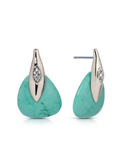 Turquoise Solstice Earrings - Turquoise with 18k Gold Plating | Ettika