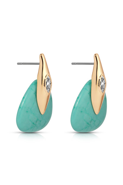 Turquoise Solstice Earrings - Turquoise with 18k Gold Plating | Ettika