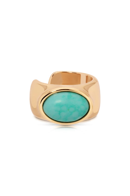 Turquoise Solstice Ear Cuff - Turquoise with 18k Gold Plating | Ettika