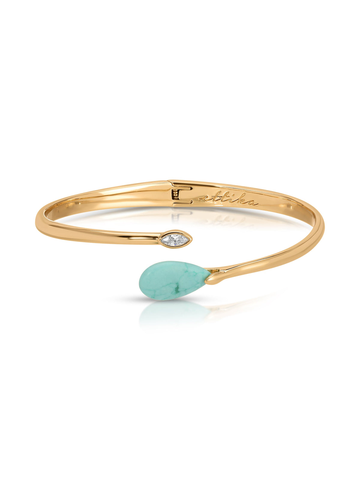 Turquoise Solstice Cuff - Turquoise with 18k Gold Plating | Ettika