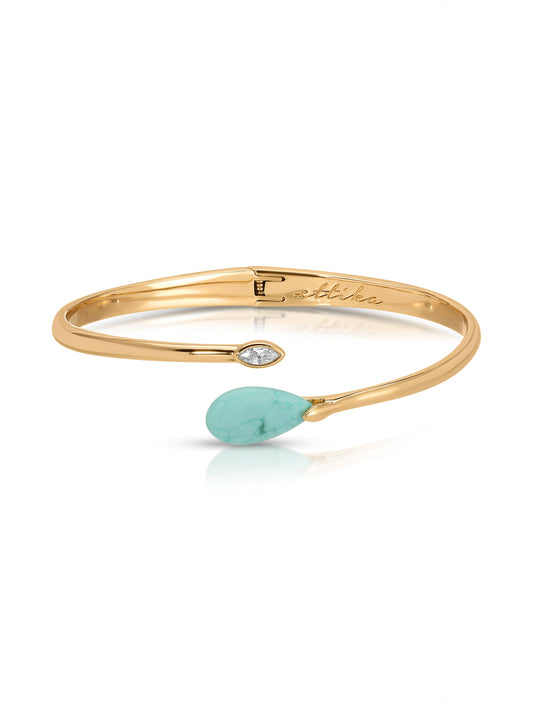 Turquoise Solstice Cuff - Turquoise with 18k Gold Plating | Ettika