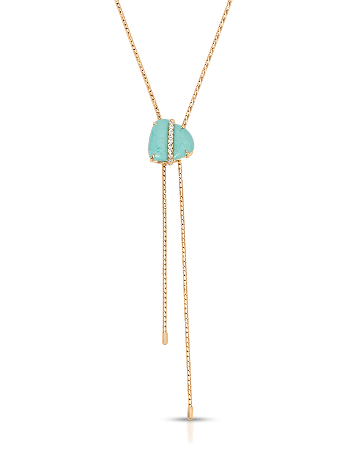 Turquoise Solstice Bolo Necklace - Turquoise with 18k Gold Plating | Ettika