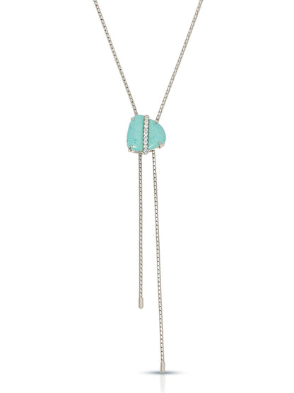 Turquoise Solstice Bolo Necklace - Turquoise with 18k Gold Plating | Ettika