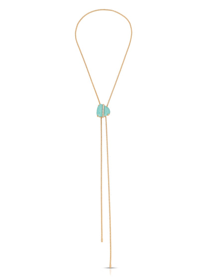 Turquoise Solstice Bolo Necklace - Turquoise with 18k Gold Plating | Ettika