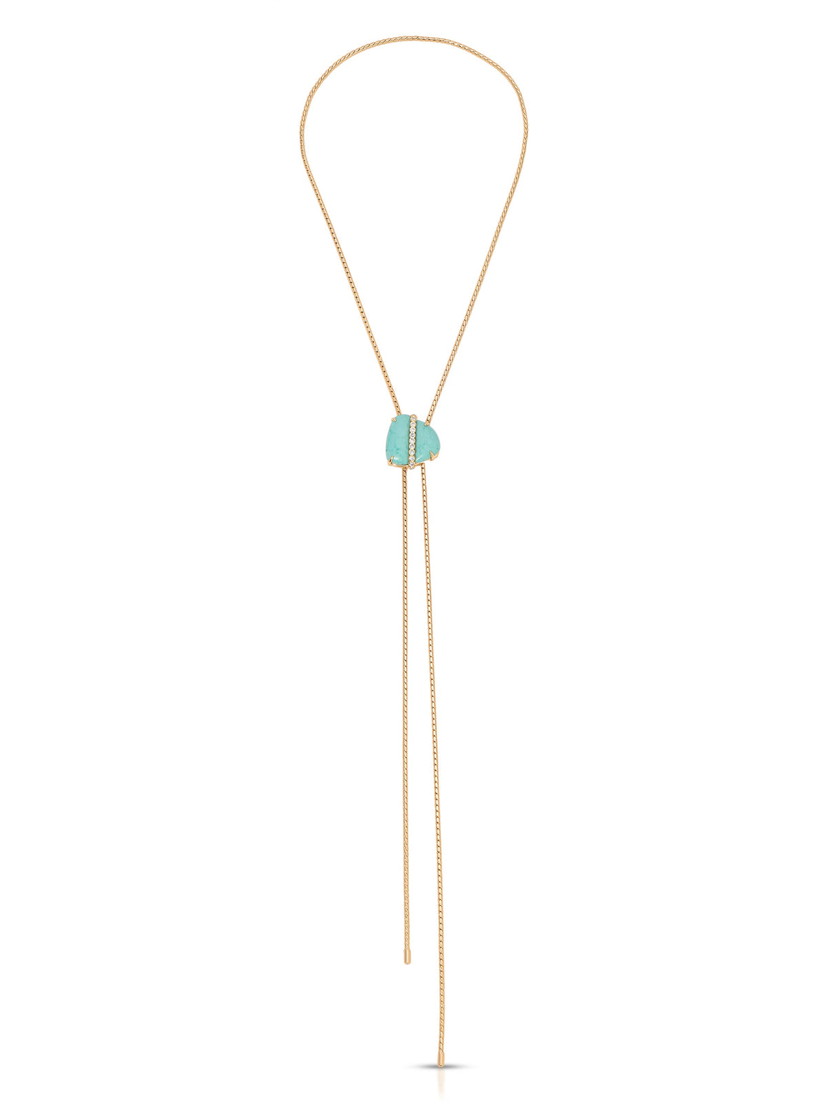 Turquoise Solstice Bolo Necklace - Turquoise with 18k Gold Plating | Ettika