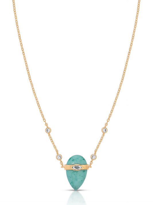Turquoise Solstice Necklace - Turquoise with 18k Gold Plating | Ettika