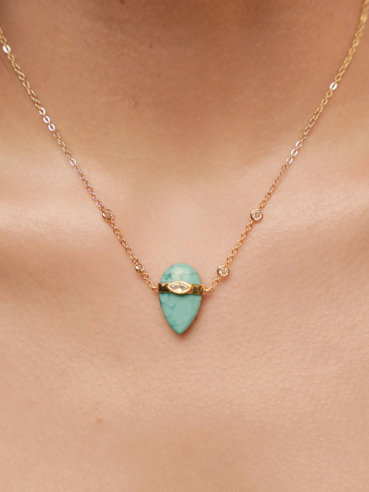 Turquoise Solstice Necklace - Turquoise with 18k Gold Plating | Ettika