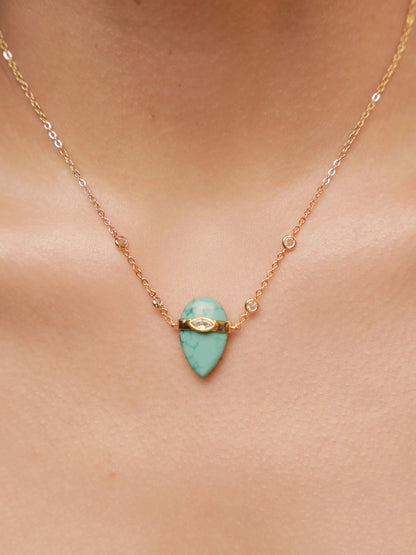 Turquoise Solstice Necklace - Turquoise with 18k Gold Plating | Ettika