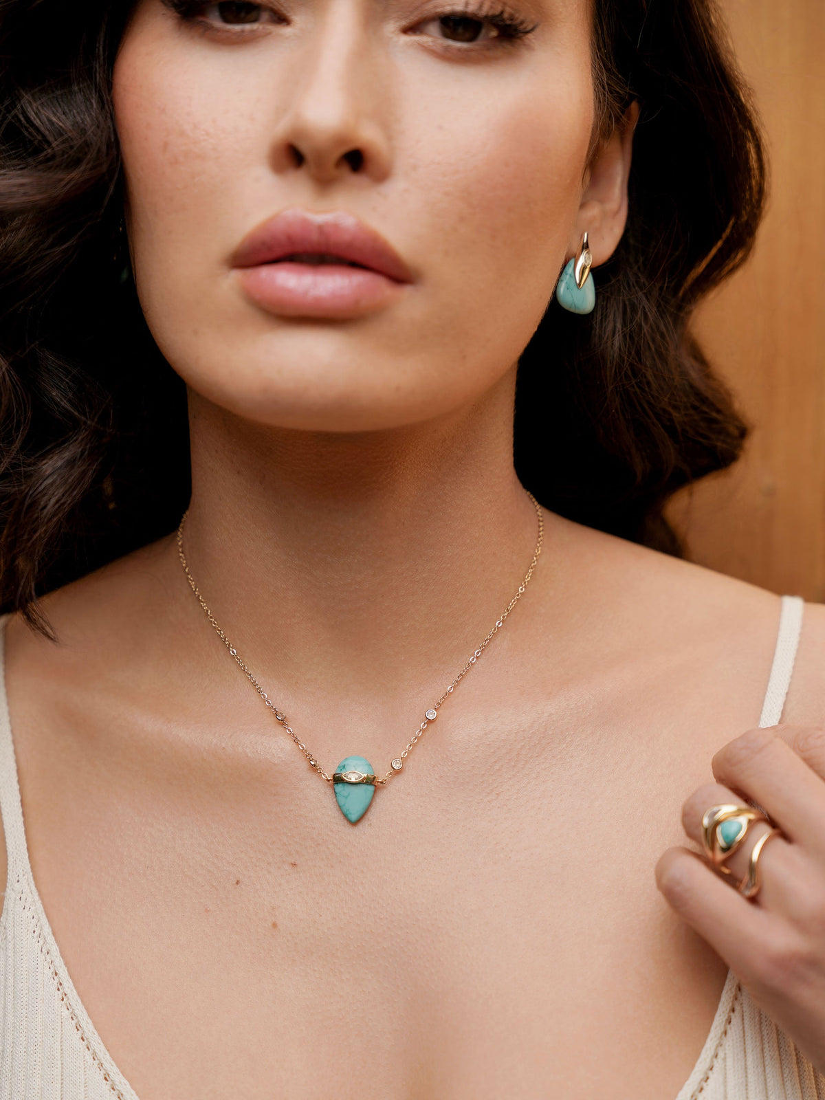 Turquoise Solstice Necklace - Turquoise with 18k Gold Plating | Ettika