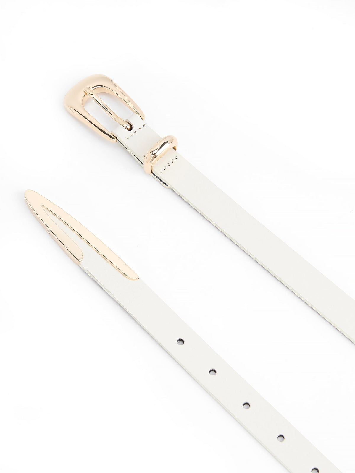 Modern Saddle Belt in Vanilla - Vanilla Leather with Gold Hardware | Ettika