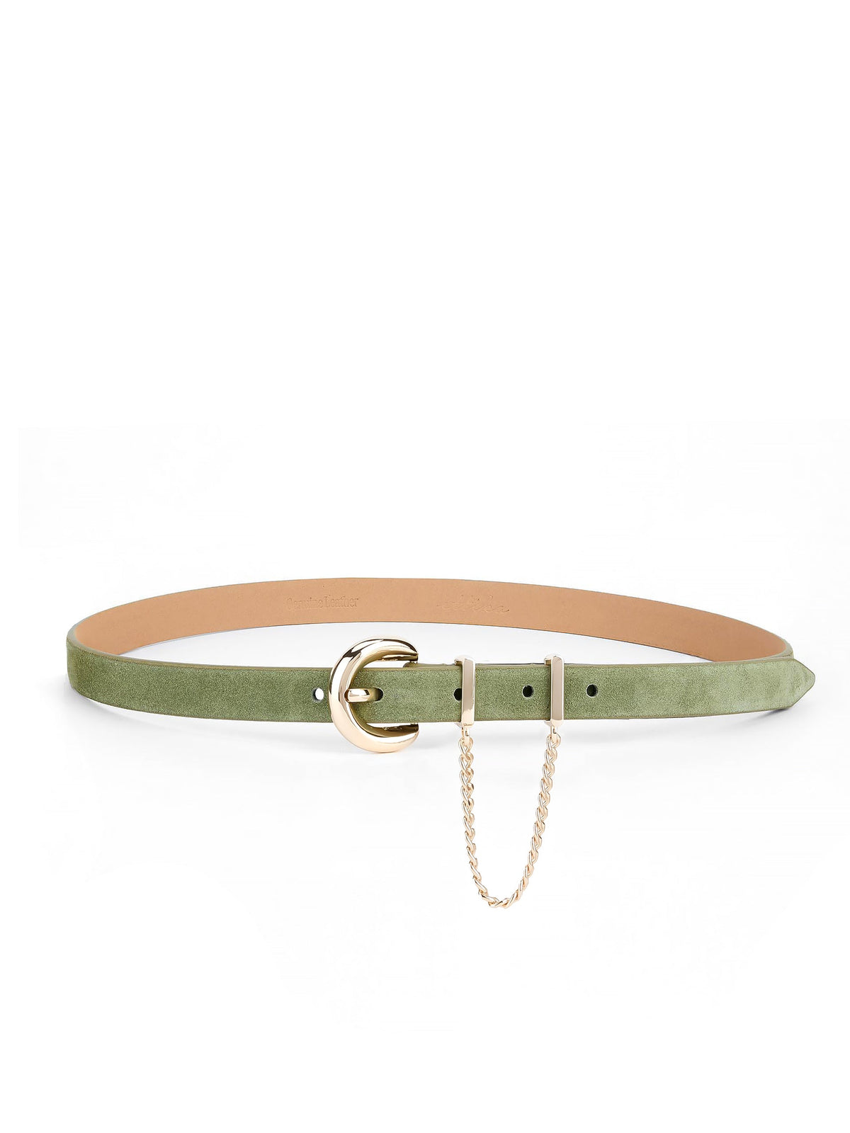 Cascade Chain Belt in Olivine - Olivine Suede with Gold Hardware | Ettika