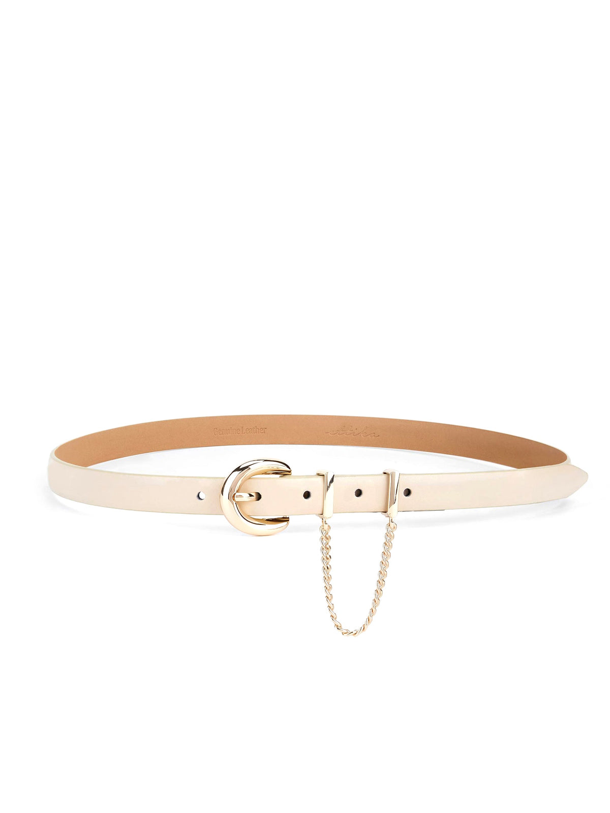 Cascade Chain Belt in Ivory - Ivory Leather with Gold Hardware | Ettika