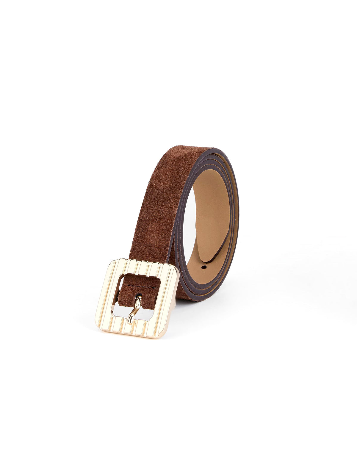 Timeless Texture Belt in Warm Truffle - Warm Truffle Suede with Gold Hardware | Ettika