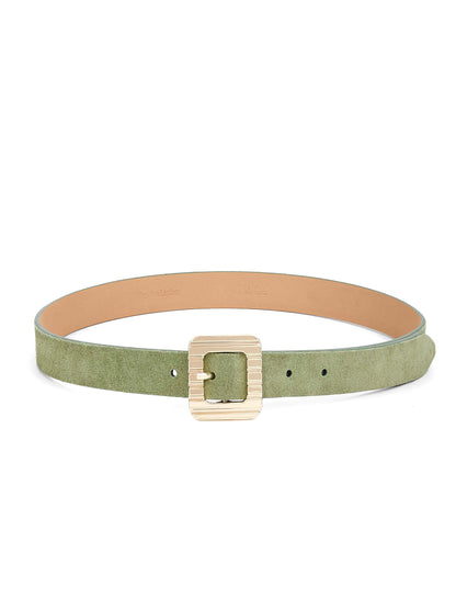 Timeless Texture Belt in Olivine - Olivine Suede with Gold Hardware | Ettika