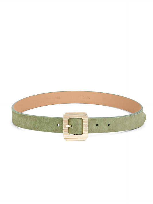 Timeless Texture Belt in Olivine - Olivine Suede with Gold Hardware | Ettika