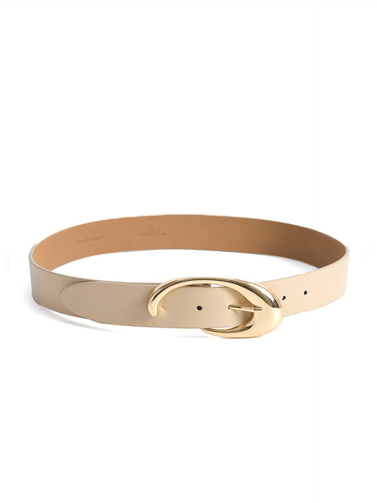 Sculpted Flow Belt in Ivory - Ivory Leather with Gold Hardware | Ettika