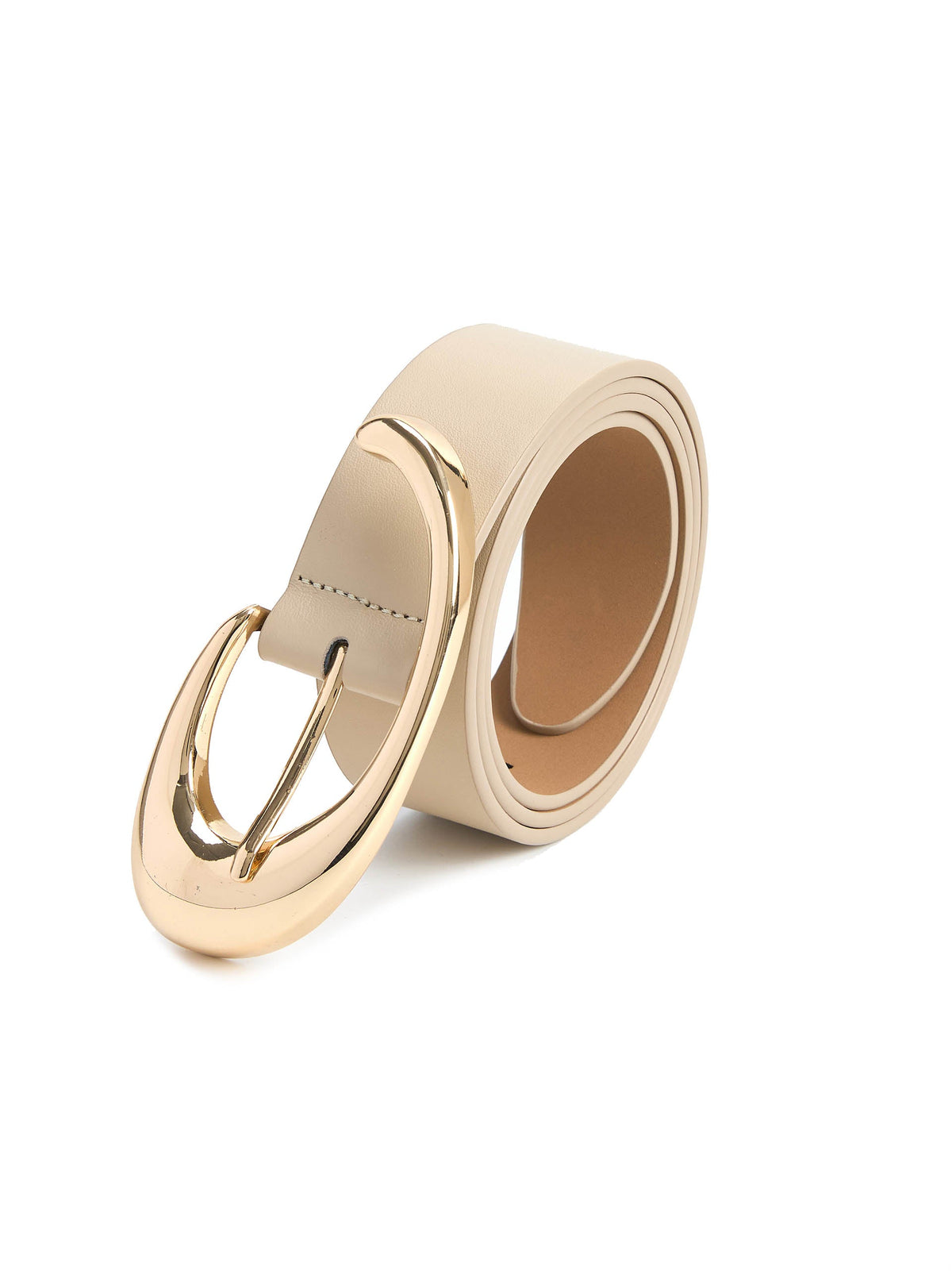 Sculpted Flow Belt in Ivory - Ivory Leather with Gold Hardware | Ettika
