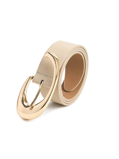 Sculpted Flow Belt in Ivory - Ivory Leather with Gold Hardware | Ettika