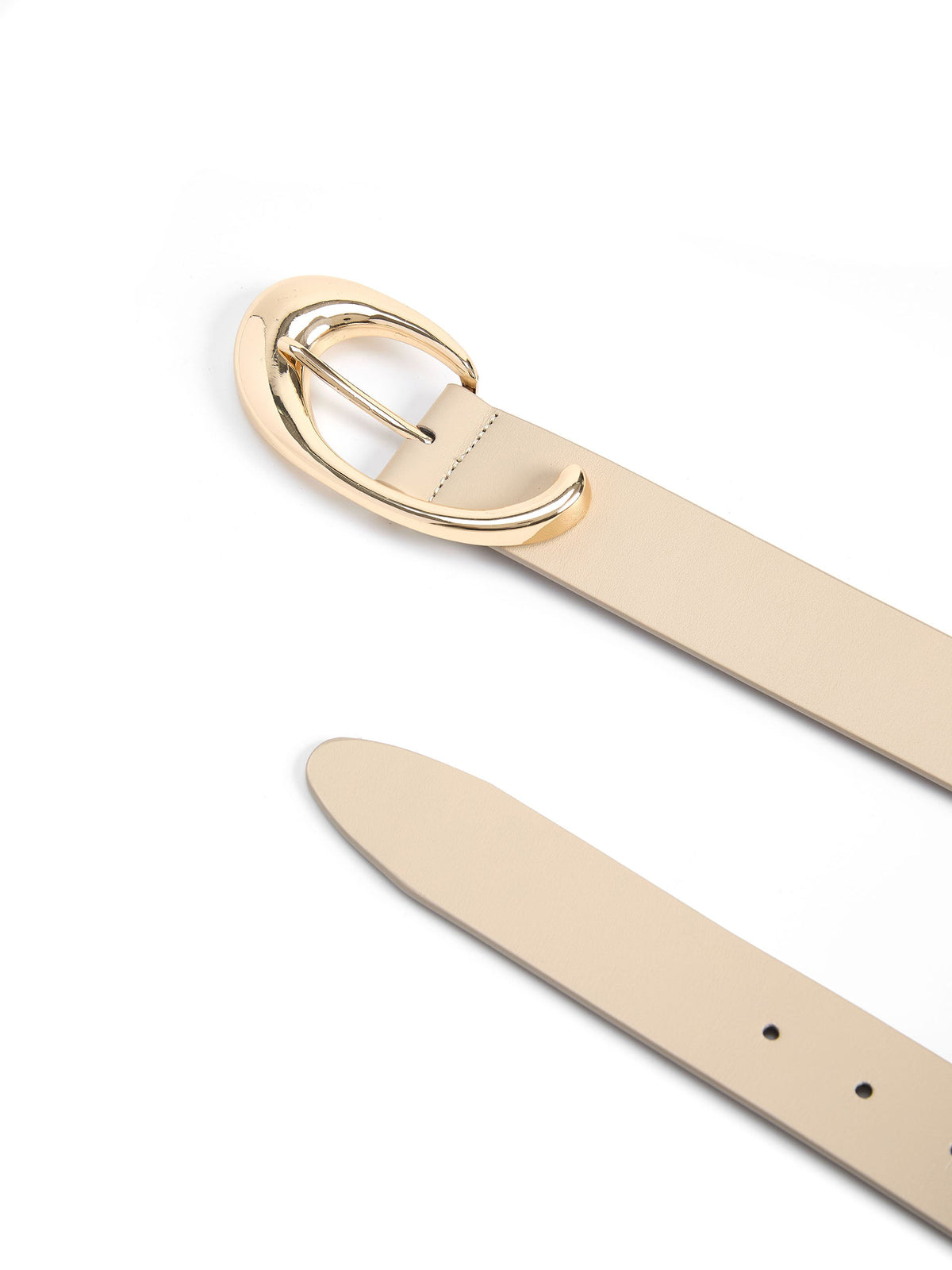 Sculpted Flow Belt in Ivory - Ivory Leather with Gold Hardware | Ettika