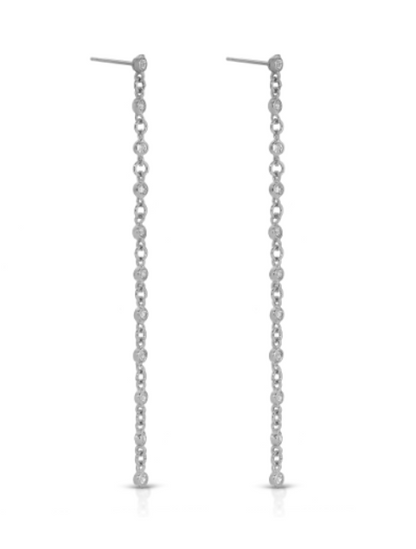 Dainty Linear Crystal Earrings - Clear Crystal with 18k Gold Plating | Ettika