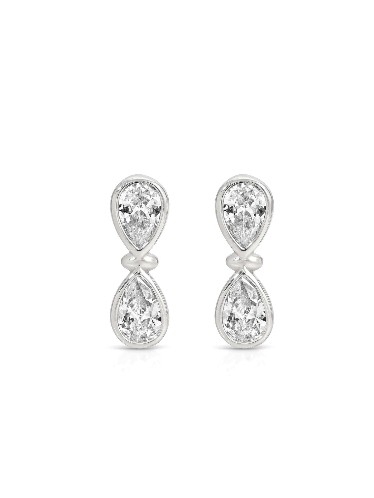 Infinity Crystal Studs - Clear Crystal with Silver Plating | Ettika