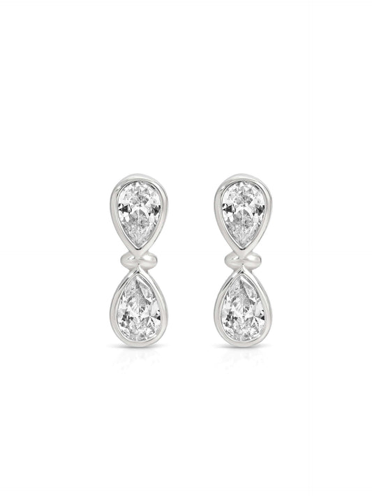 Infinity Crystal Studs - Clear Crystal with Silver Plating | Ettika