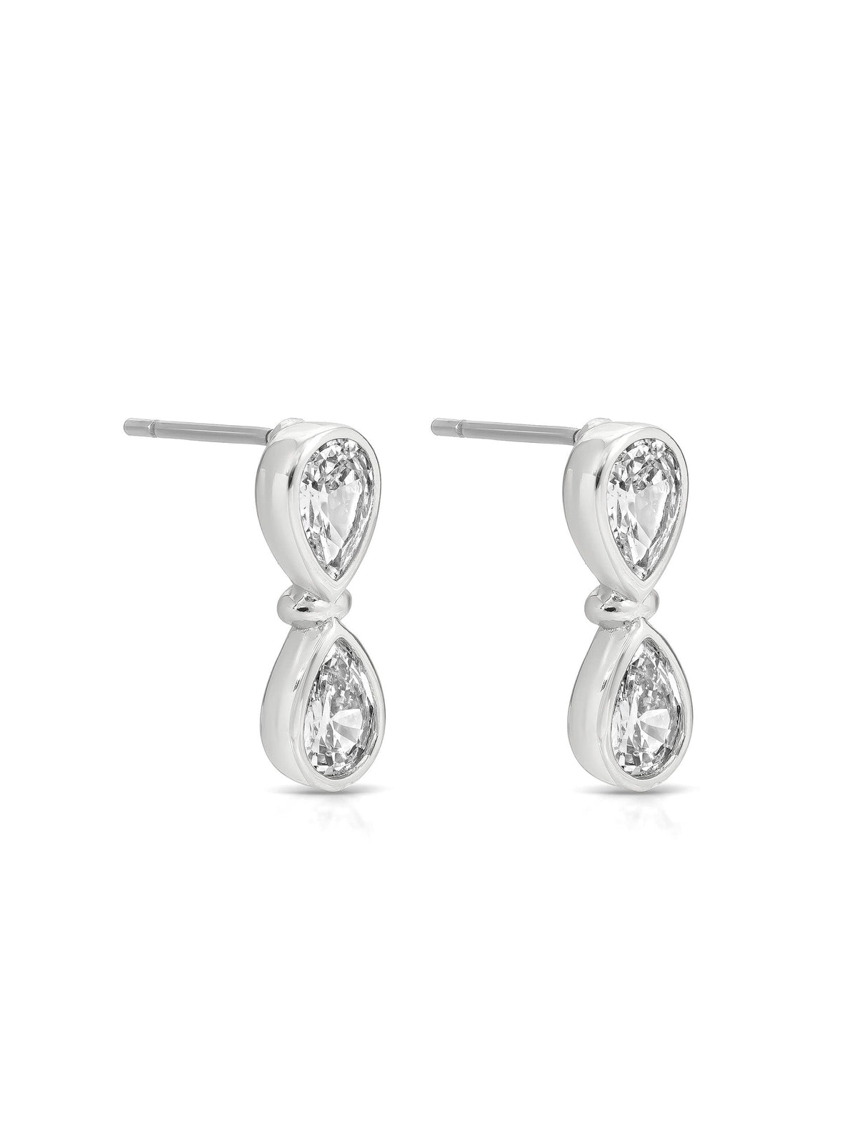 Infinity Crystal Studs - Clear Crystal with Silver Plating | Ettika