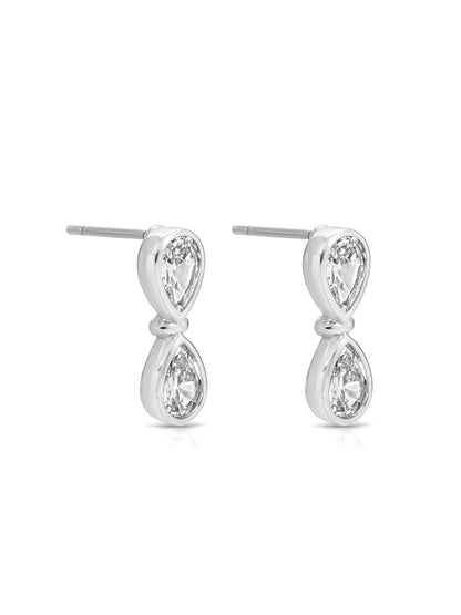 Infinity Crystal Studs - Clear Crystal with Silver Plating | Ettika