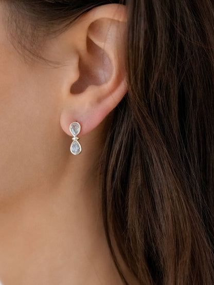 Infinity Crystal Studs - Clear Crystal with Silver Plating | Ettika