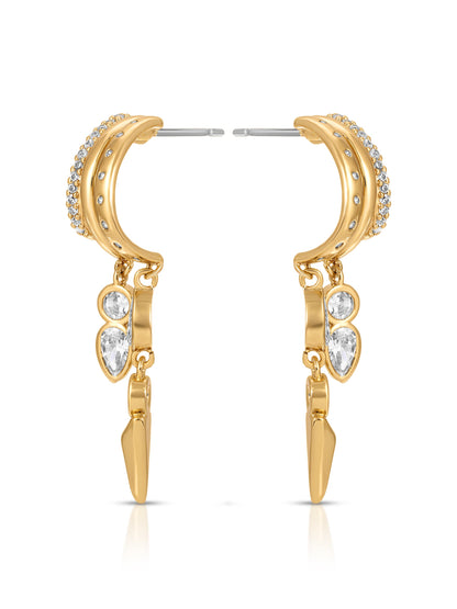 Icon Behavior Earrings - Clear Crystal with 18k Gold Plating | Ettika