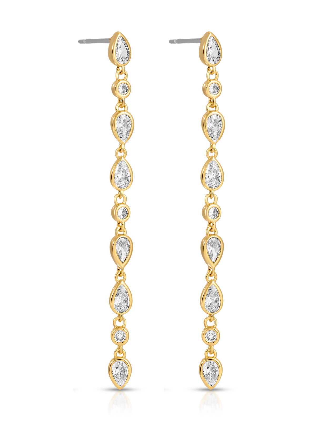 Crystal Rainfall Earrings - Clear Crystal with 18k Gold Plating | Ettika