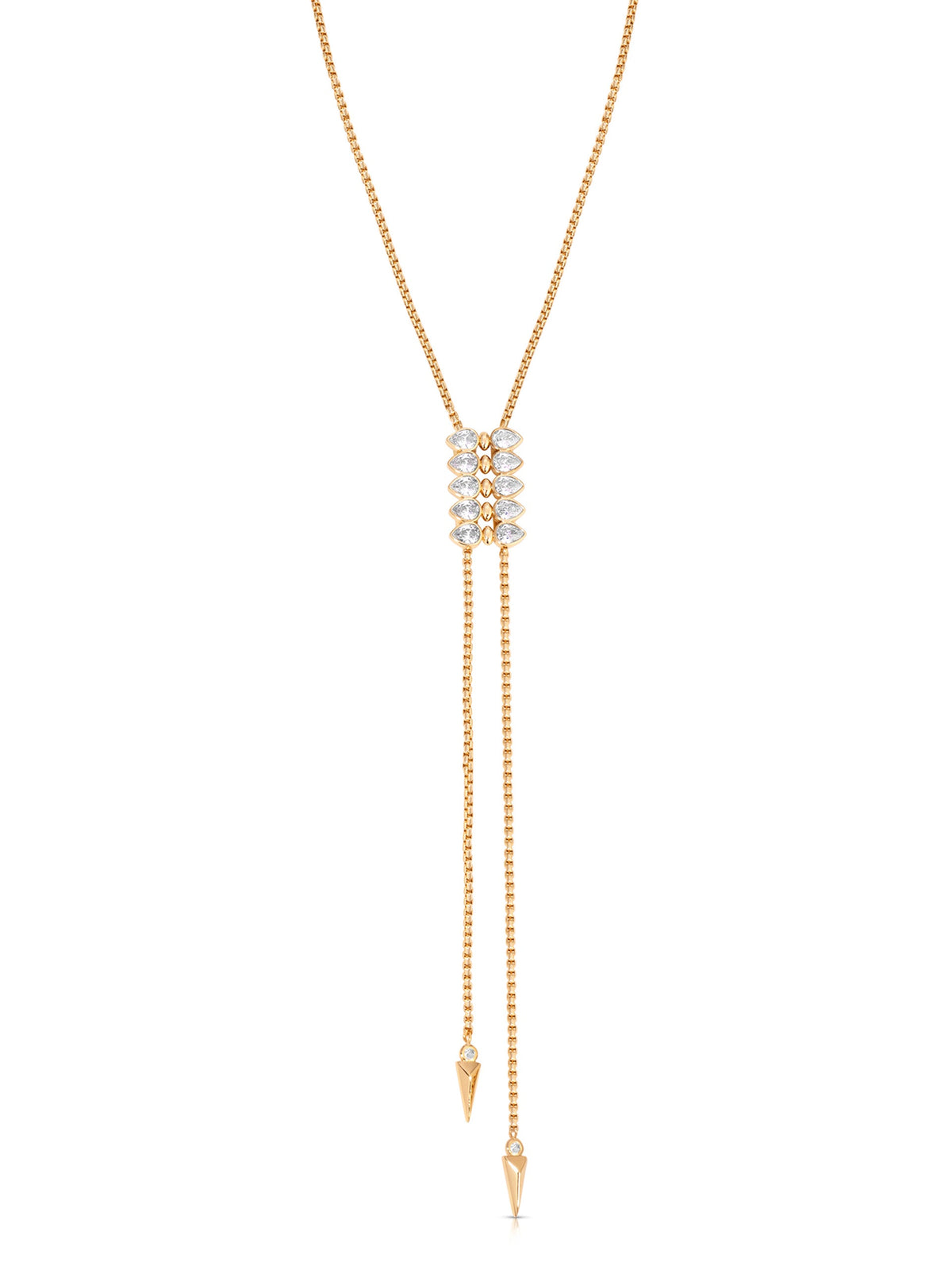 Crystalized Bolo Necklace - Clear Crystal with 18k Gold Plating | Ettika
