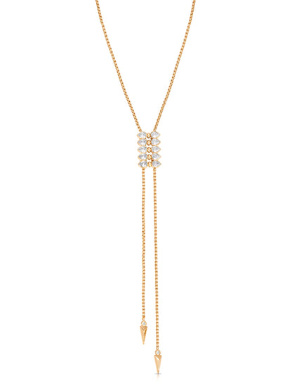 Crystalized Bolo Necklace - Clear Crystal with 18k Gold Plating | Ettika