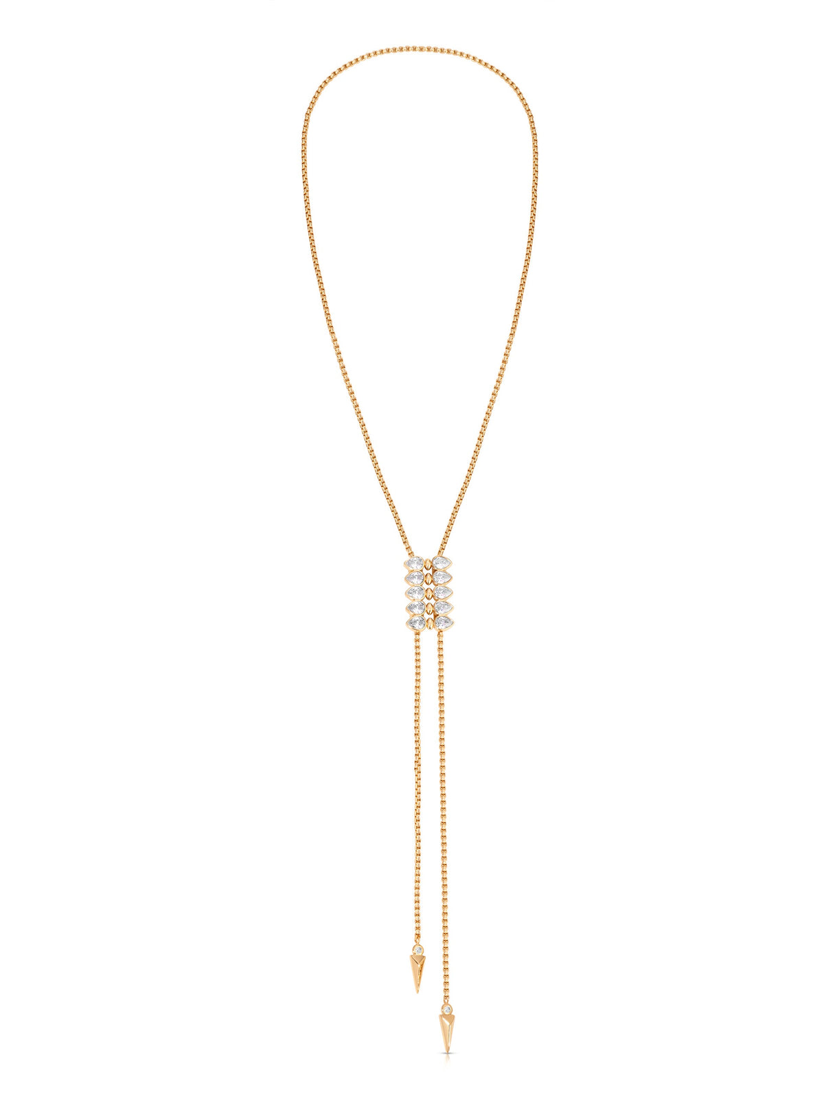 Crystalized Bolo Necklace - Clear Crystal with 18k Gold Plating | Ettika