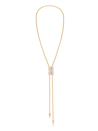 Crystalized Bolo Necklace - Clear Crystal with 18k Gold Plating | Ettika