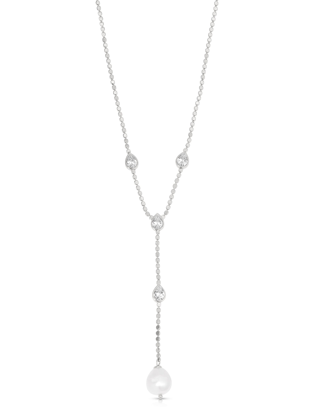 Dripping Crystal Lariat - Clear Crystal with 18k Gold Plating | Ettika