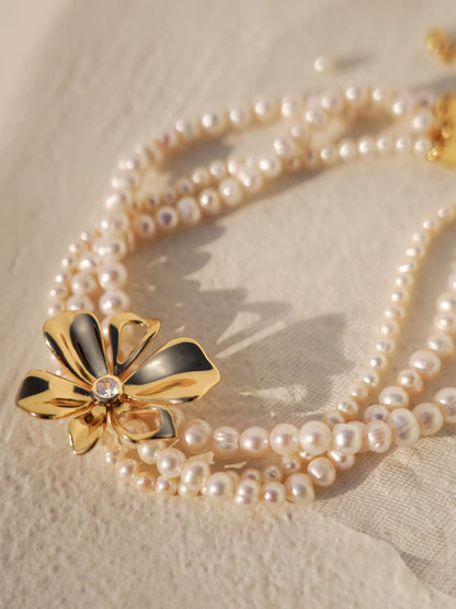 Pearl Petals Choker - Pearl with 18k Gold Plating | Ettika