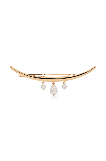 Mermaid Pearl Barrette - Pearl with Gold Tone | Ettika