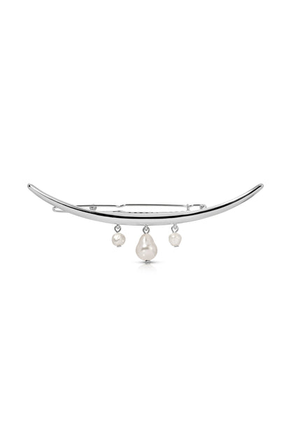 Mermaid Pearl Barrette - Pearl with Gold Tone | Ettika