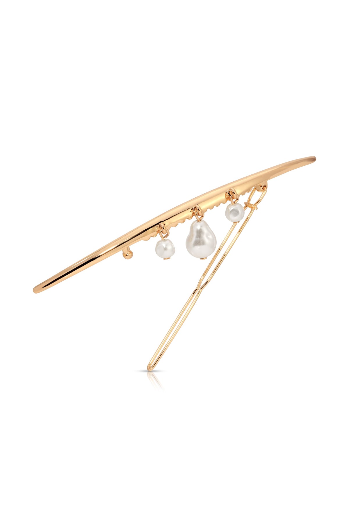 Mermaid Pearl Barrette - Pearl with Gold Tone | Ettika