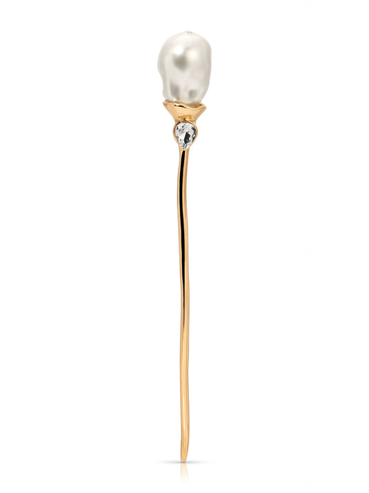 Mermaid Pearl Hair Pin - Pearl with Gold Tone | Ettika