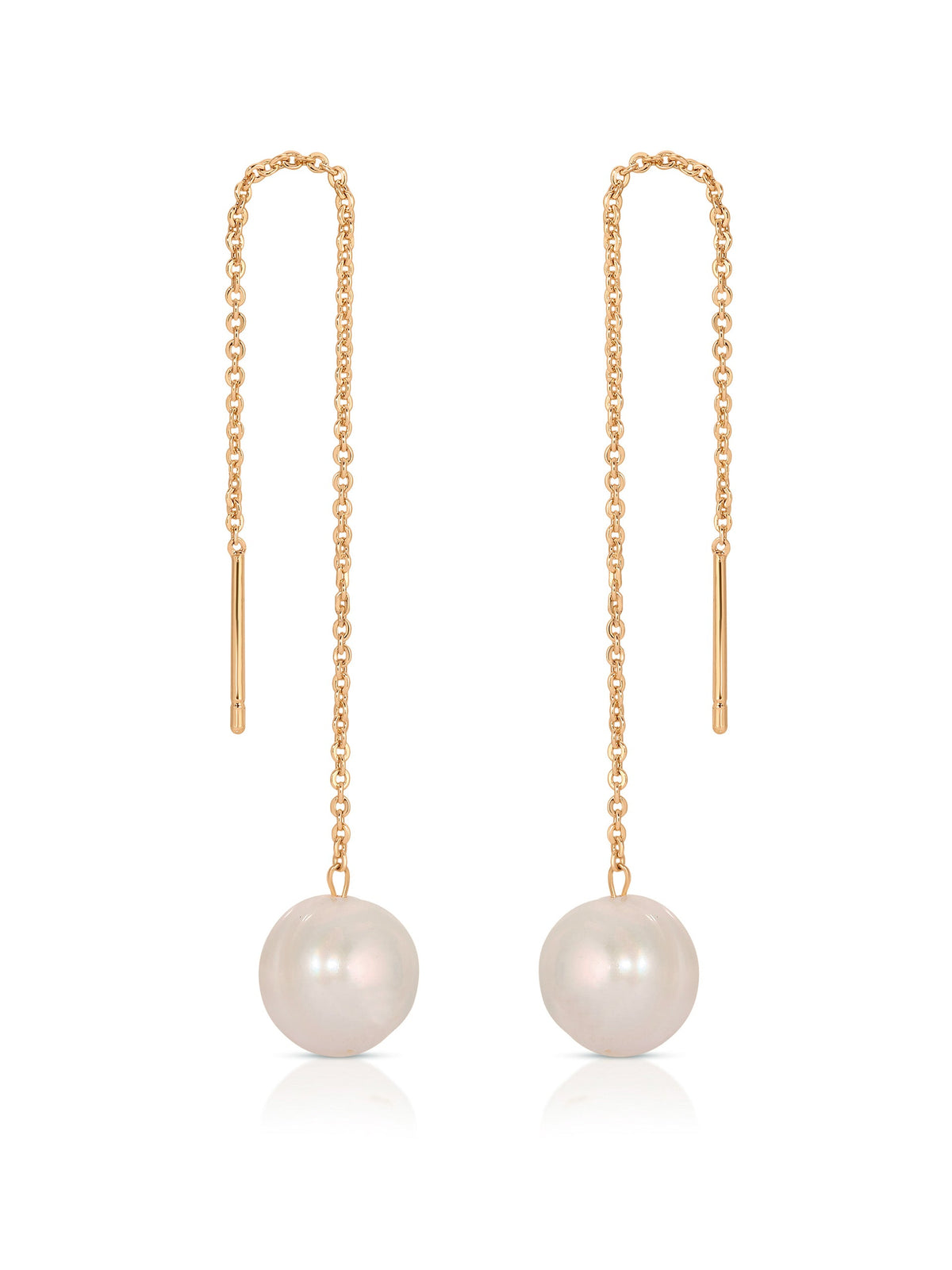Threaded Pearl Earrings - Pearl | Ettika