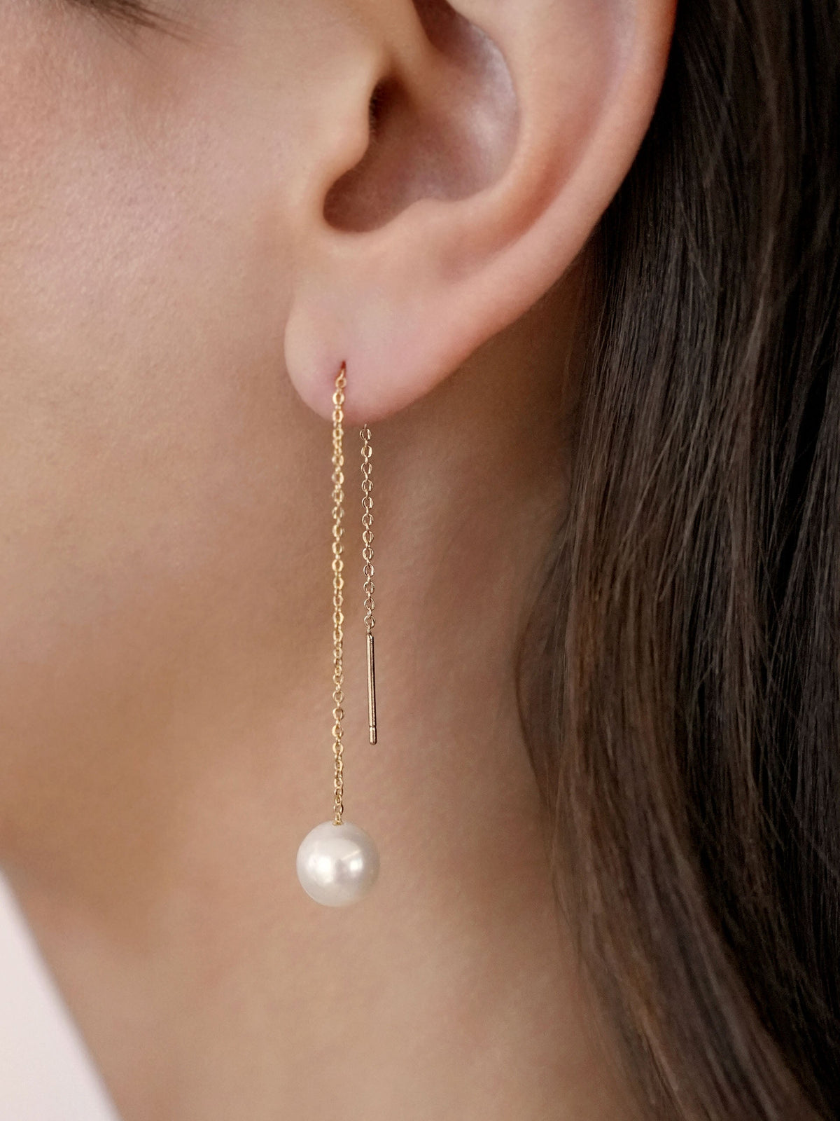 Threaded Pearl Earrings - Pearl | Ettika
