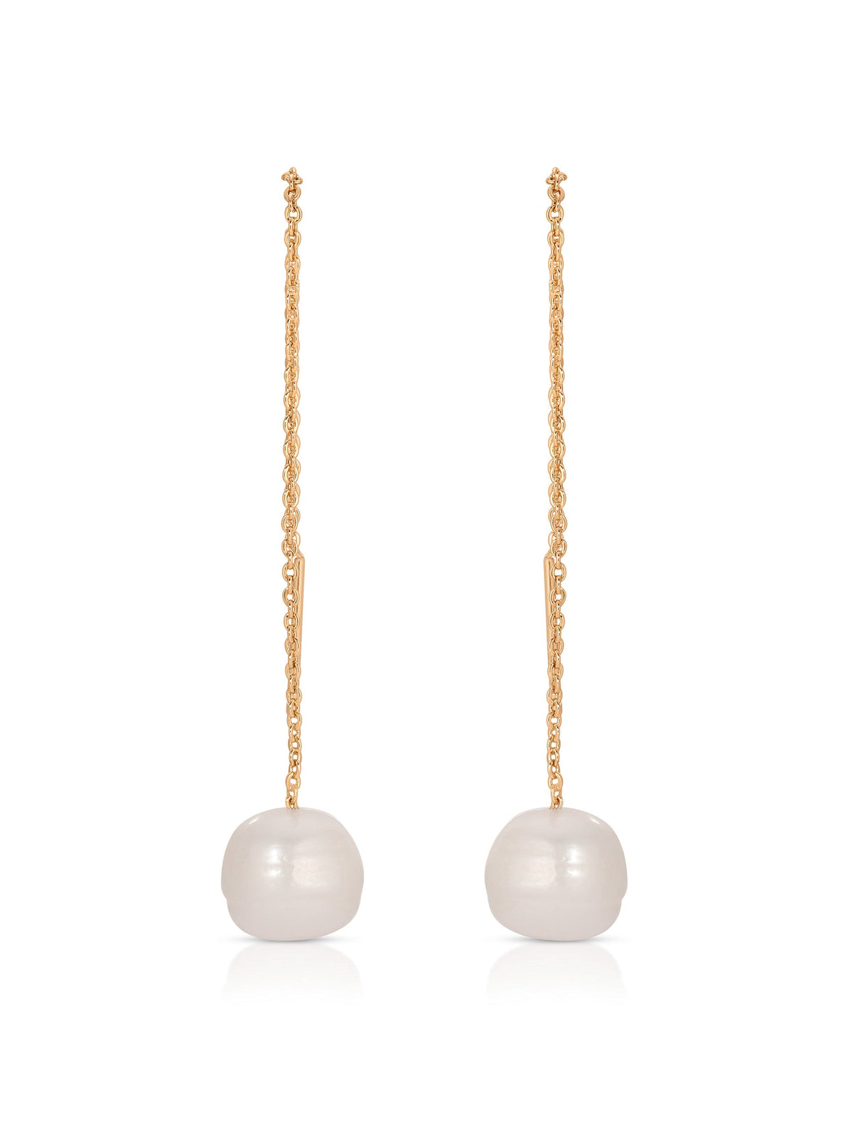 Threaded Pearl Earrings - Pearl | Ettika