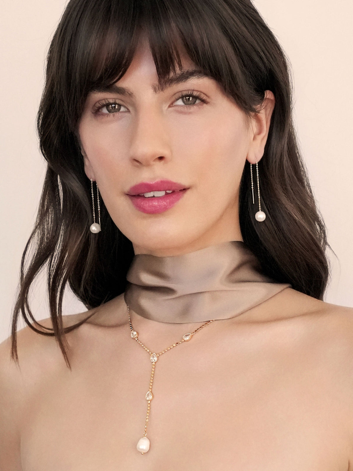 Threaded Pearl Earrings - Pearl | Ettika