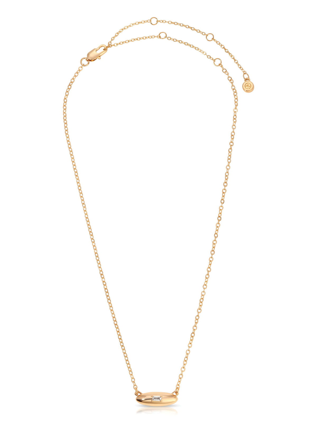 Oval Dome Pendant Necklace - Emerald Crystal with 18k Gold Plating | Ettika