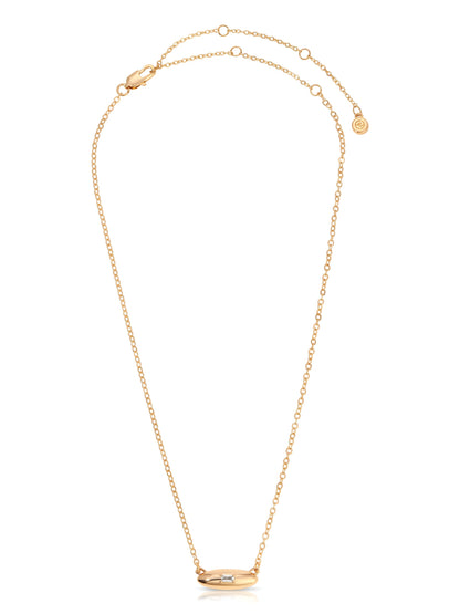 Oval Dome Pendant Necklace - Emerald Crystal with 18k Gold Plating | Ettika