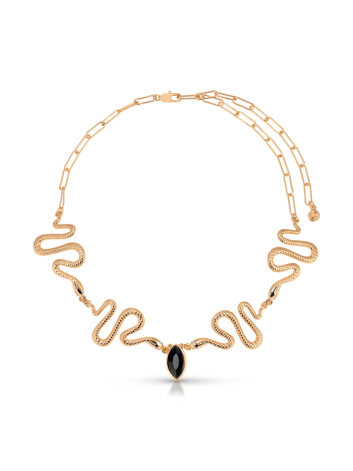 Serpentina Snake Choker - Clear Crystal with Silver Plating | Ettika